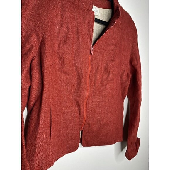 VTG Rosenorn Jacket Size Small Women's 100% Linen Long Sleeve Full Zip Pockets - Picture 2 of 4